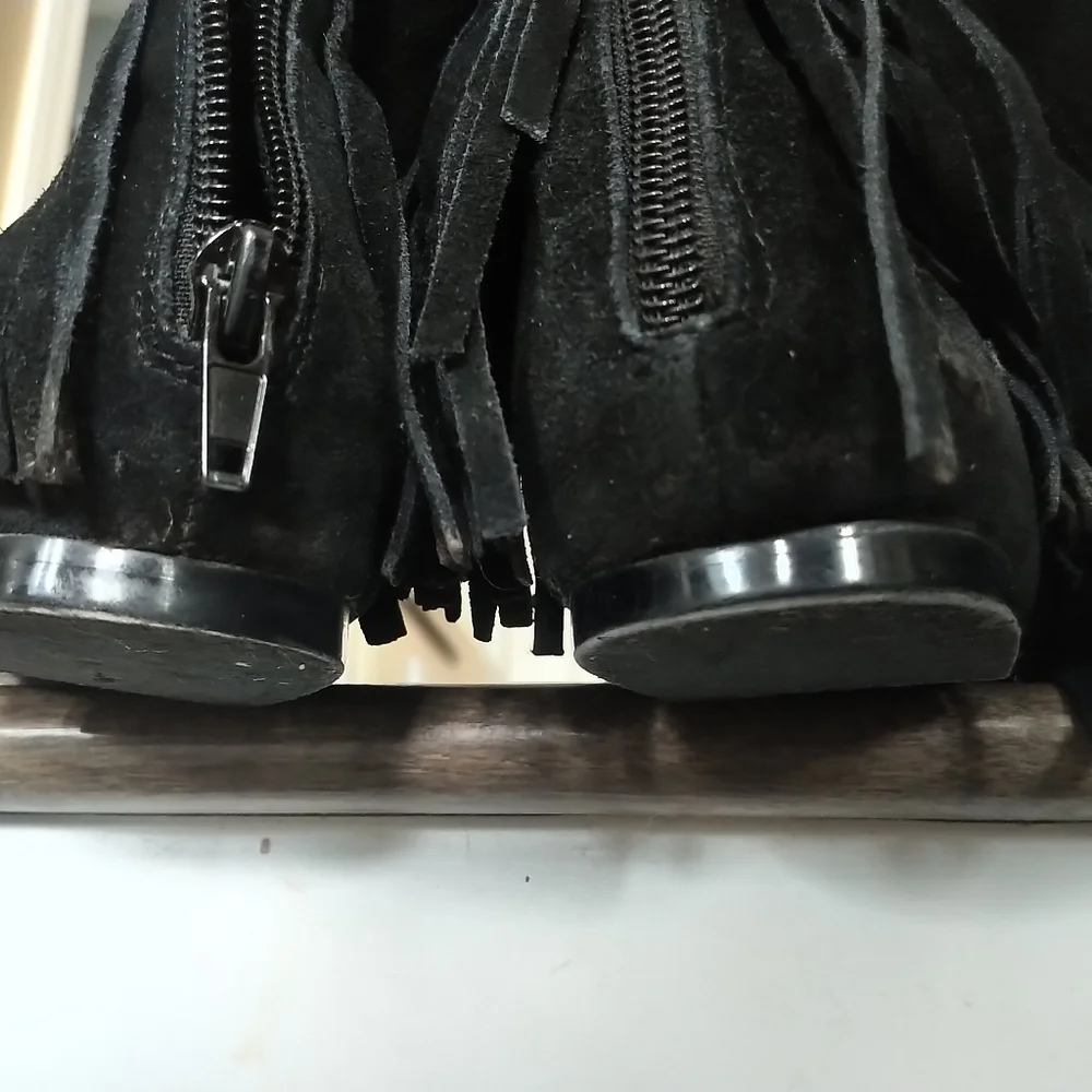 Sam Edelman Black Over the Knee Fringe Boots - Picture 5 of 8